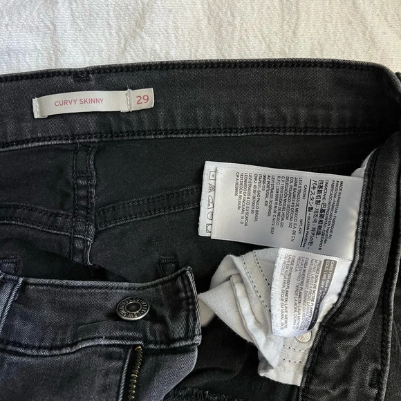Levi's Faded Black Curvy Skinny Jeans Size 29 W29L30 - Picture 3 of 6